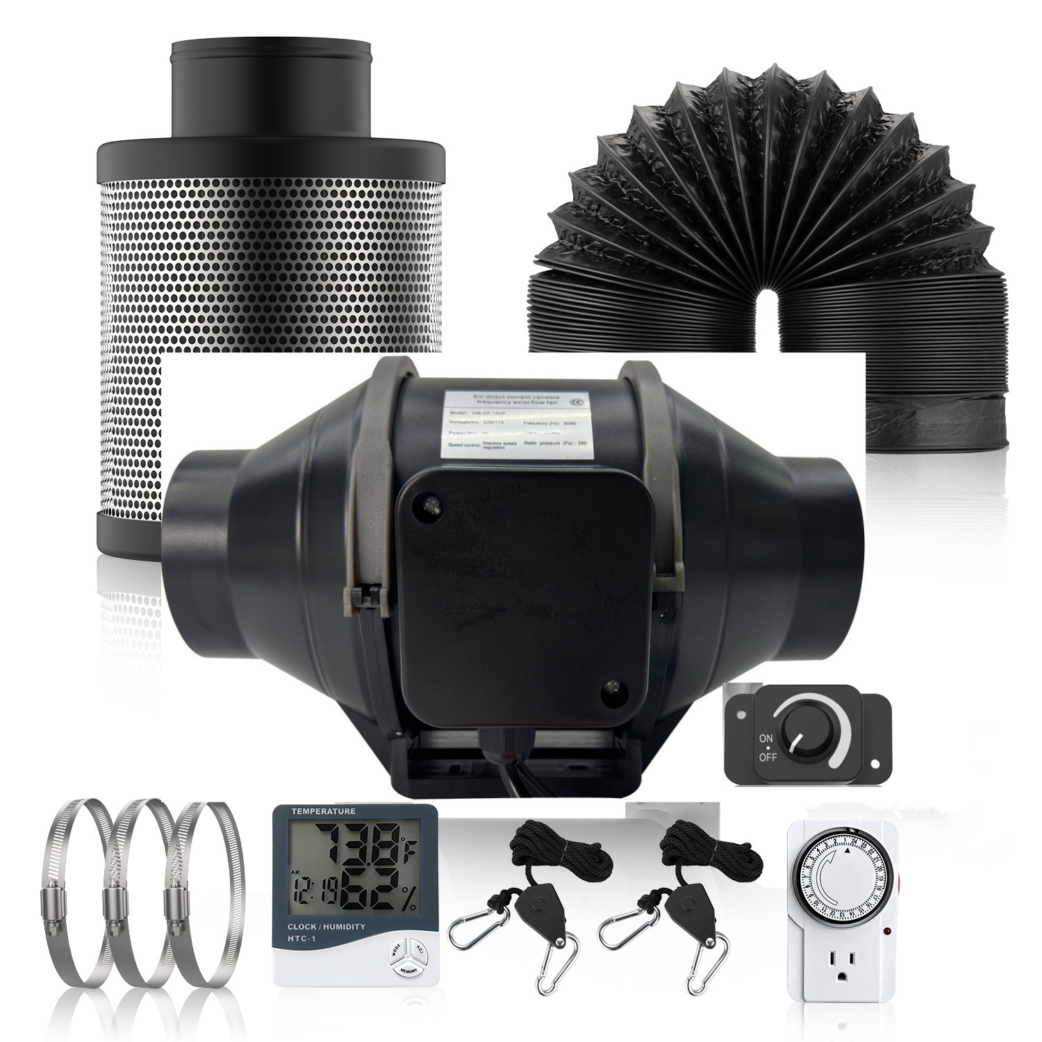4 Inch Smart Inline Duct Fan w - Carbon Filter Inline 评论和价格