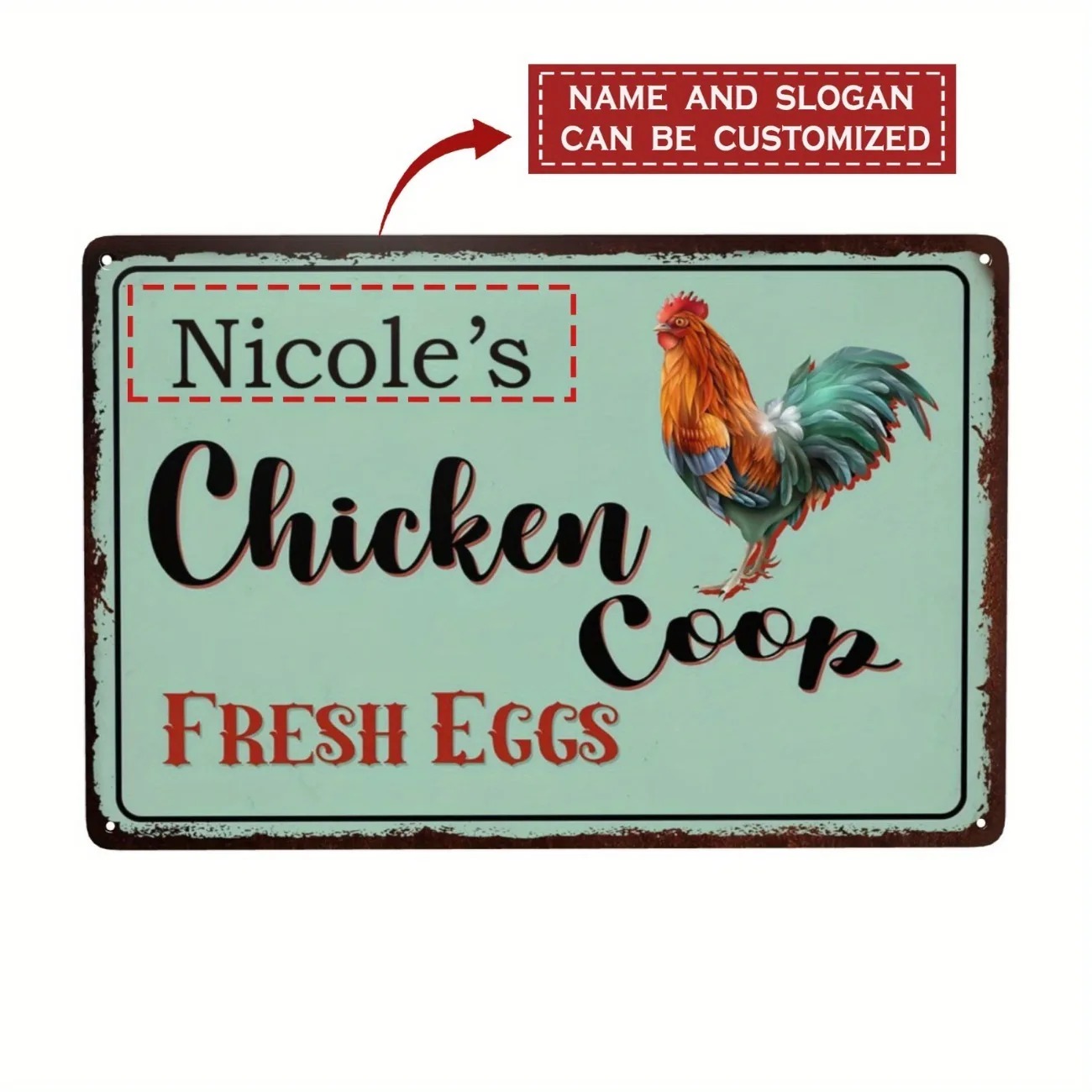 Custom Text Chicken Coop Sign  - Urban Farming Wall 评论和价格