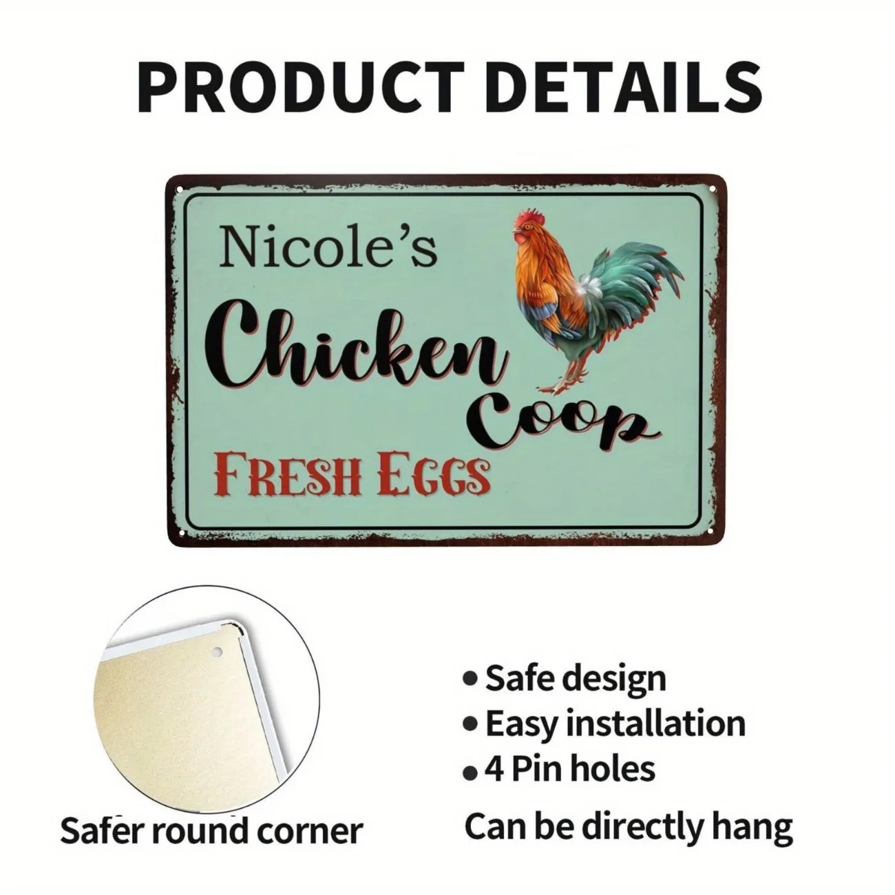 Custom Text Chicken Coop Sign  - Urban Farming Wall 评论和价格